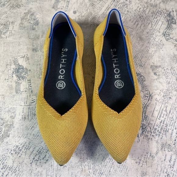 Rothy's 'The Point' Marigold Yellow Pointed Toe Flats - Picture 4 of 11